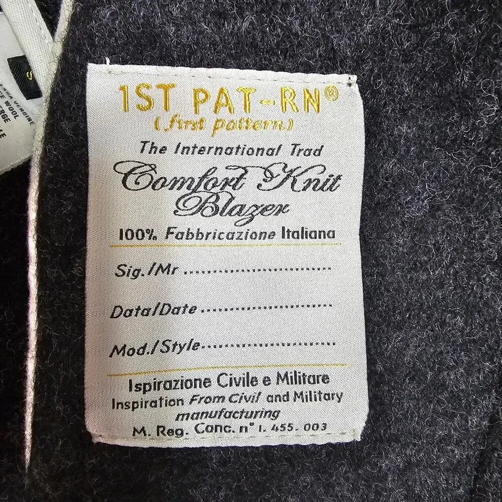 1st‎ PAT-RN Comfort Knit Blazer Wool Gray Size S